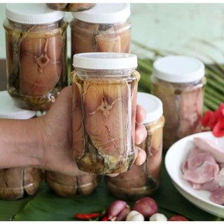 Mắm cá thu cắt lát, ngâm dầu, béo thơm, hủ 250gr