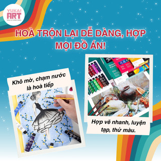 [Hỏa tốc HCM] Bộ Màu Gouache Mont Marte Cao Cấp 12/18/24 Màu x 12ml