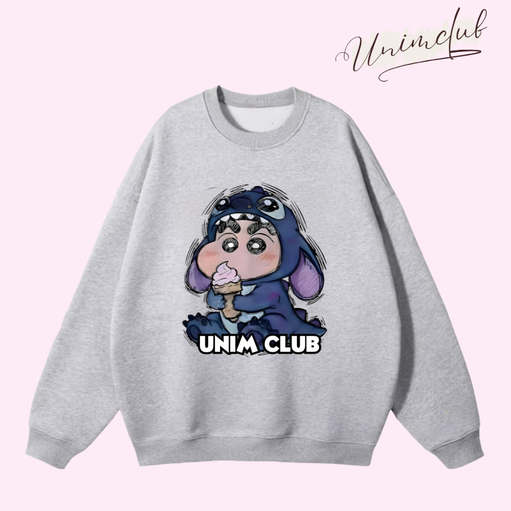 [Nỉ Chân Cua] Áo Sweater Nỉ Chân Cua Unim Club In Hình Shin Bút Chì Ngộ Nghĩnh Không Bong Chóc