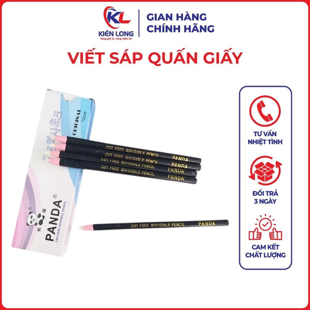 Viết Sáp Quấn Giấy Con Gấu Panda Tự Bay Khi Ủi – Chính Hãng, Hộp 12 Cây