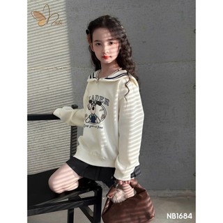 [B&G] Sét váy thu đông áo sweater cổ thủy thủ kết hợp chân váy xếp ly siêu dễ thương cho bé gái