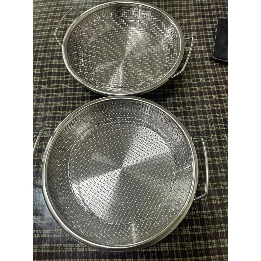 Set Khay Kèm Đĩa, Vỉ Lưới Lọc Dầu Chất Liệu INOX 304 Cao Cấp, Đựng Ráo Dầu Thức Ăn Chiên Rán Lọc Dầu