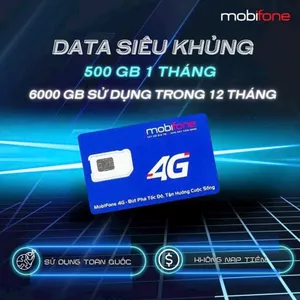 Sim Vào Mạng 4G Mobifone 500GB 12MDT50 12FHCM 12MDT150 21G12MDT250A 12MAX90 12FD50 SIM 4G 1 NĂM ESIM 5G