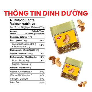 Hạt Điều Vỏ Lụa Muối Việt Nam Dan D Pak I Cashews Salted Crispy I 250g