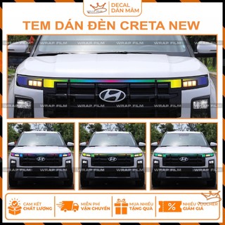 Decal dán đèn Creta 2025 fom mới, tem in trong 3 lớp cao cấp không thấm nước, độ bền cao