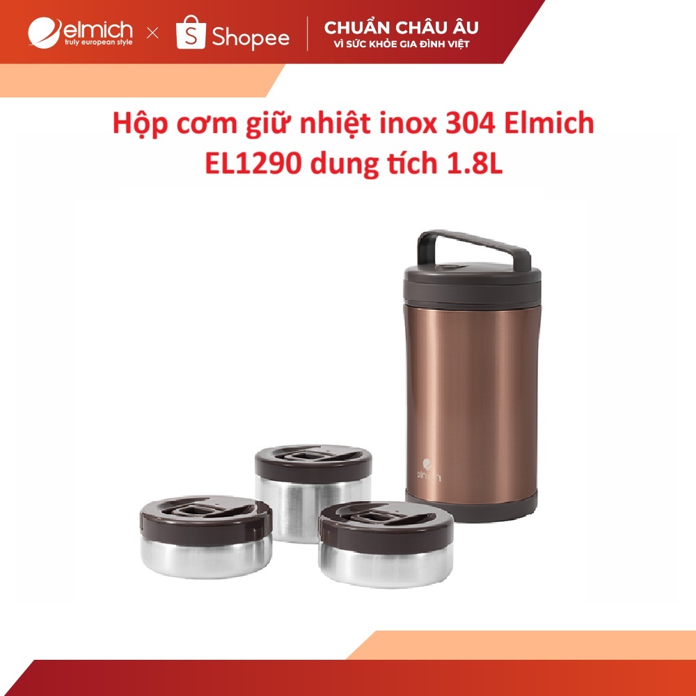 Hộp cơm giữ nhiệt inox 304 Elmich EL1290 dung tích 1.8L