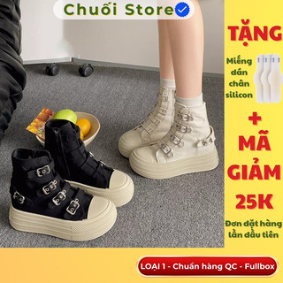 Giày thời trang nữ da PU tổng hợp dệt vải đế cao su năng động hiện đại thời trang dễ phối đồ