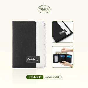 Ví Vải Gập Ba Nam Nữ TELLIO Phối Trượt Nước Bóp Đựng Tiền Thẻ Nhiều Ngăn Polyester | Mi Midori