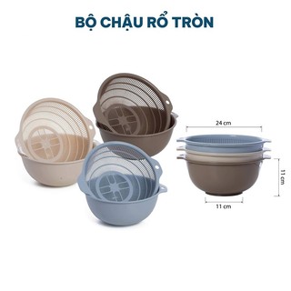 Bộ chậu kèm rổ đa năng Hokori Chính Hãng Việt Nhật Plastic