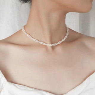 Vòng cổ ngọc trai nhí 2 vòng đai 38 cm. MS256 VH
