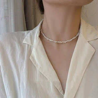 Vòng cổ ngọc trai nhí 2 vòng đai 38 cm. MS256 VH