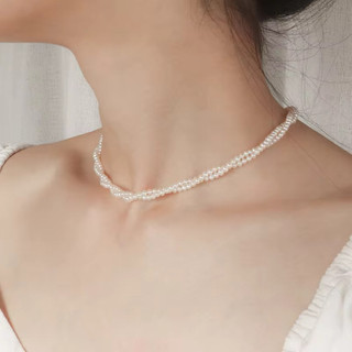 Vòng cổ ngọc trai nhí 2 vòng đai 38 cm. MS256 VH