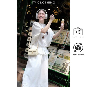 Set Thô Bo Chun Eo - Hàng Thiết Kế - Màu Trắng - TYCLOTHING