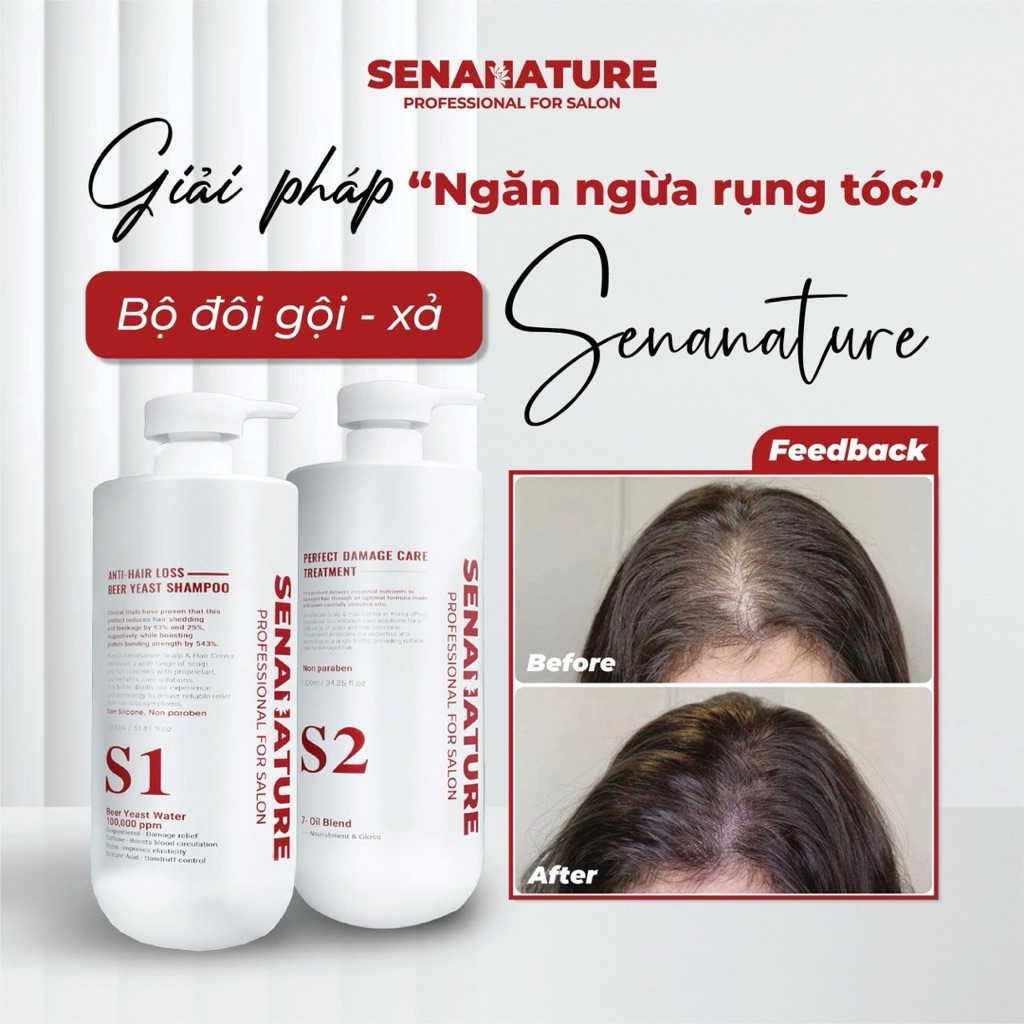 Cặp dầu gội xả senanature perfect damage care treatment 500ml/1000ml - hạn 2028 Hàn Quốc  IS178