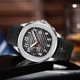 Đồng Hồ Cơ Nam HANBORO 753-1 Dây cao su | Tặng kèm bóp đựng đồng hồ