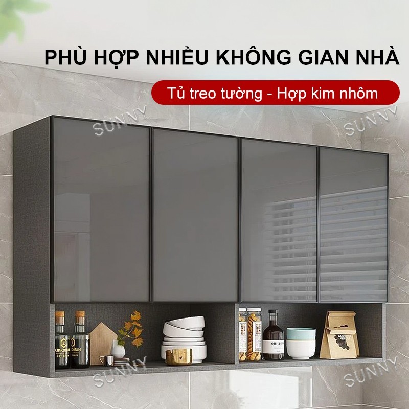 SUNNY Tủ treo tường nhôm kính nâng cấp bền đẹp chống ẩm mốc tiết kiệm không gian nhà bếp