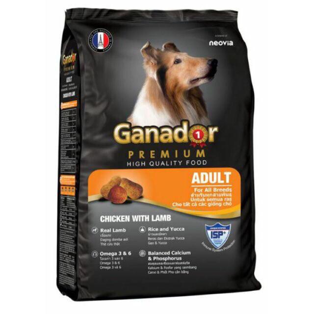 Thức ăn hạt Ganador Premium cho chó trưởng thành vị Cừu & Gạo phát triển xương và cơ bắp, gói 3kg