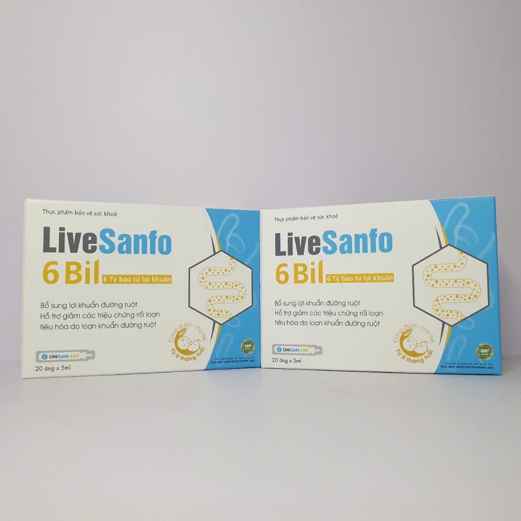 Men Vi Sinh LiveSanfo 6 Bil, bổ sung 6 tỷ bào tử lợi khuẩn, cải thiện táo bón, tiêu chảy, đầy hơi