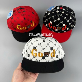 [ BÉ 5-12 TUỔI ] NÓN HIPHOP THÊU CON GẤU CHO BÉ TRAI - MŨ SNAPBACK GẤU GOOD ĐI HỌC ĐI CHƠI CHO TRẺ EM
