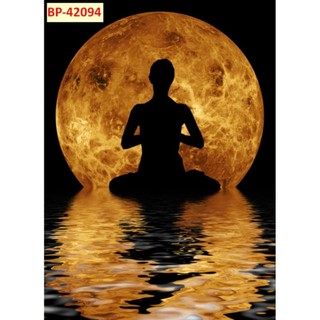 Tranh dán tường phòng tập yoga, decor phòng tập yoga, tranh 3D dán tường in trên chất liệu vải lụa (tặng kèm keo dán)