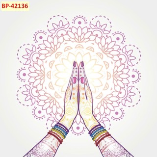 Tranh dán tường phòng tập yoga, decor phòng tập yoga, tranh dán tường 3D in trên chất liệu vải lụa (tặng kèm keo dán)