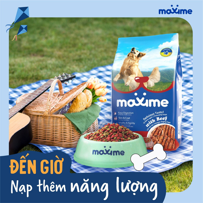 THỨC ĂN HẠT CHO CHÓ LỚN MAXIME VỊ BÒ GÓI 1.5KG