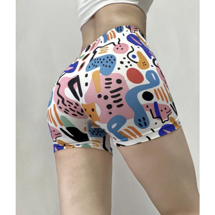 Quần Đùi Chất Dệt HOẠ TIẾT HOẠT HÌNH Dễ Thương Chun Mông Nữ Co Giãn Tập - Gym - Yoga - Aerobic HOTHISPORT