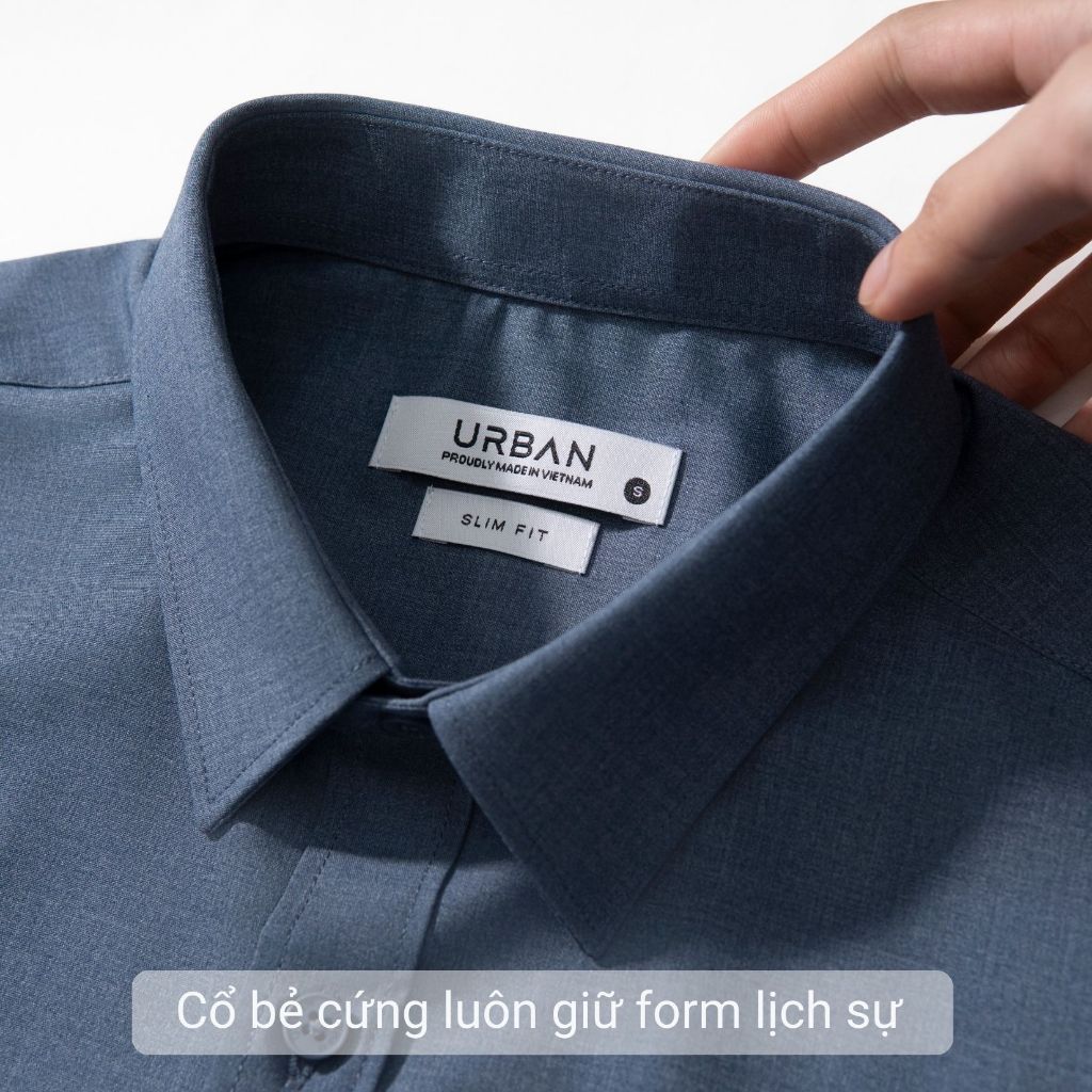 Áo sơ mi nam ngắn tay trơn URBAN vải Bamboo mềm mại hạn chế nhăn phom vừa thấm hút mồ hôi tốt No.1025 | BigBuy360 - bigbuy360.vn