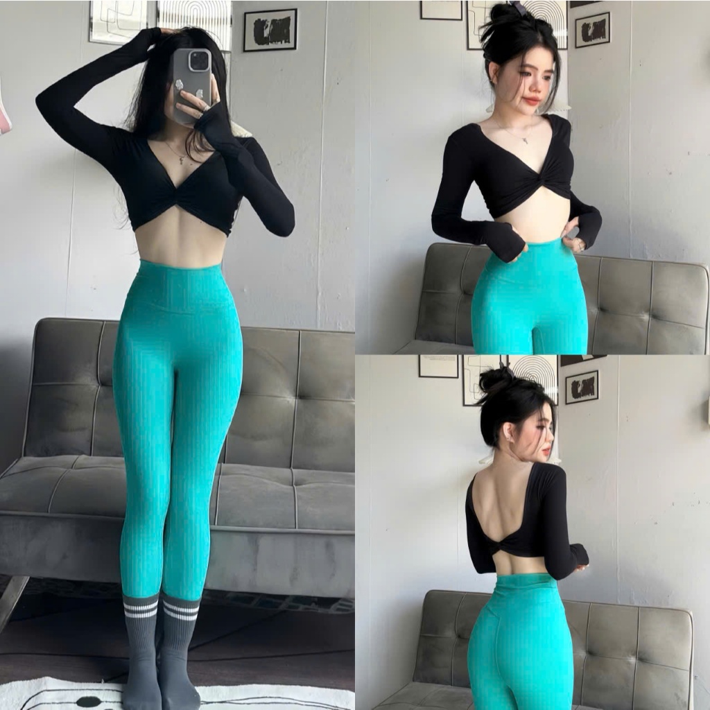 Áo Croptop Tay DÀI XOẮN NGỰC D15 HOTHISPORT