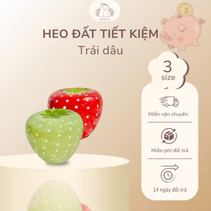 Lợn đất heo đất ống heo tiết kiệm decor - Trái dâu - Bát Tràng