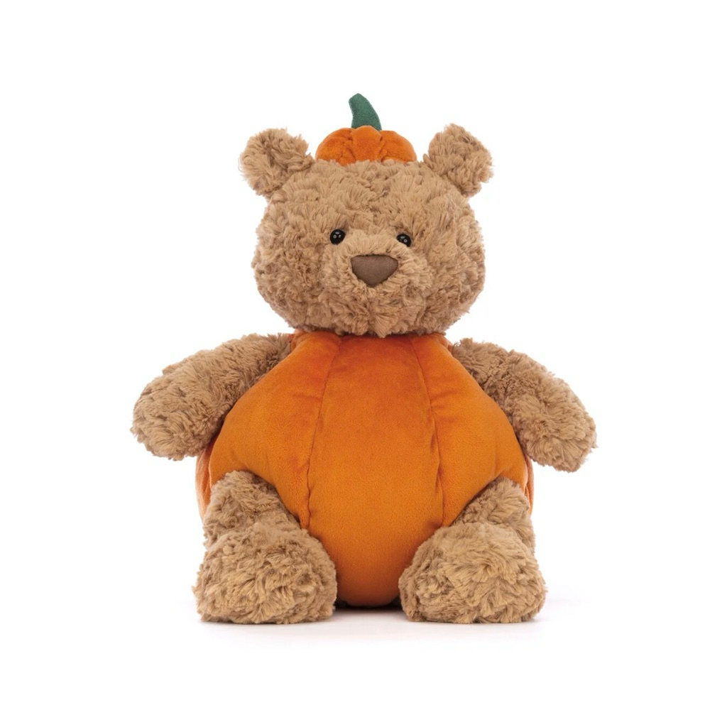 Gấu Thú Bông Teddy Nâu Quả Bí Đỏ Halloween Quà Tặng Độc Đáo Lông Xù Siêu Mềm Mịn Siêu Dễ Thương