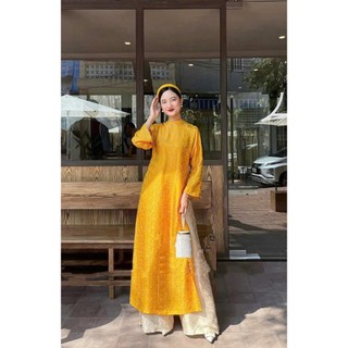 Áo dài cách tân dáng xuông.Chất liệu mượt mà, thoáng nhẹ ✔️ Hoạ tiết gấm tinh xảo ✔️ Tôn dáng, sang trọng, quý pháii