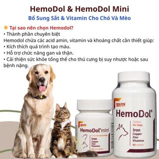 HemoDol – Bổ sung Sắt, Vitamin & Khoáng chất hỗ trợ Thiếu Máu & Tạo Máu cho Chó Mèo