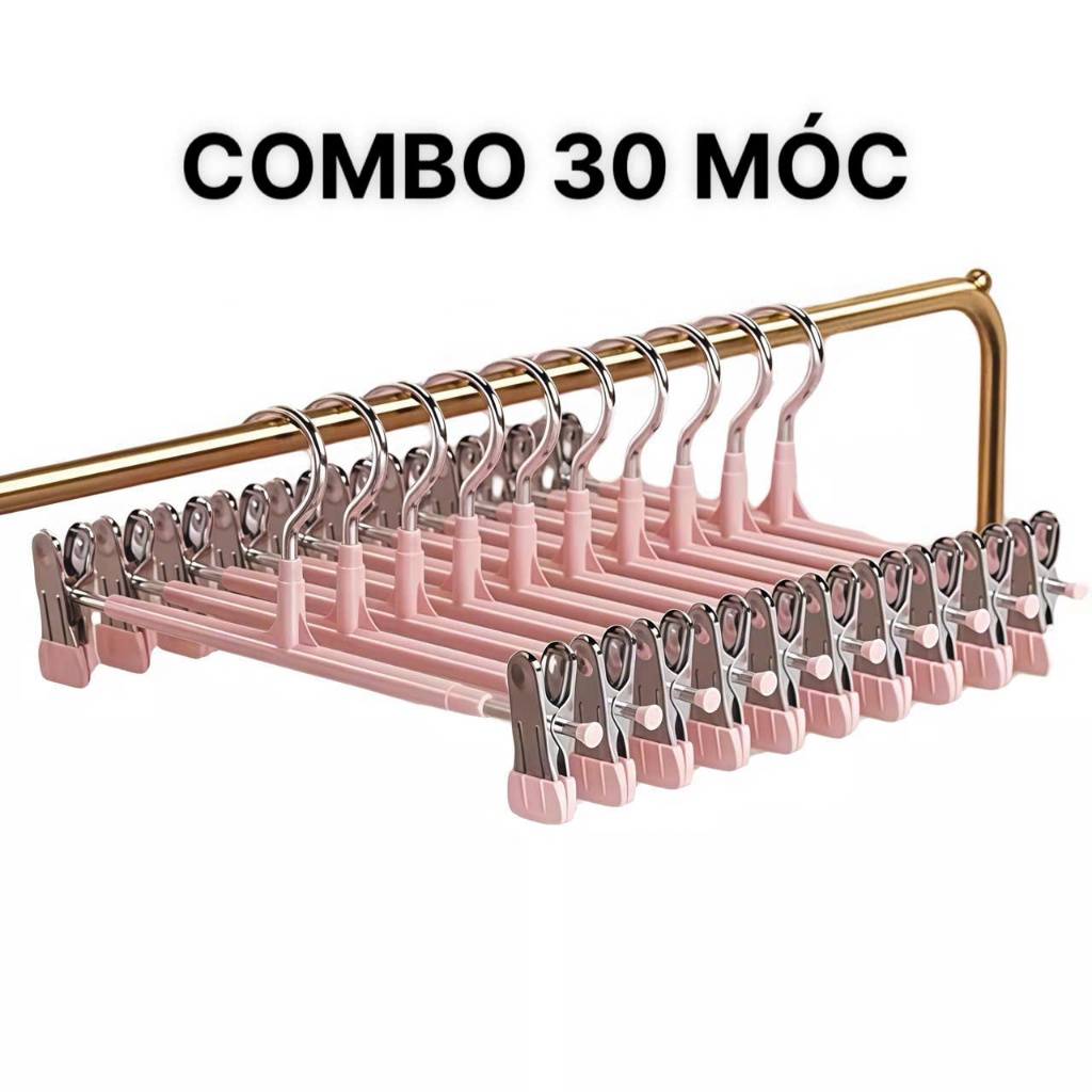 [ HỎA TỐC ] COMBO 5-30 Móc Kẹp Quần Áo Inoxa Bọc Nhựa Chống Trơn Trượt Không Để Lại Vết Hằn Trên Vải màu ngẫu nhiên