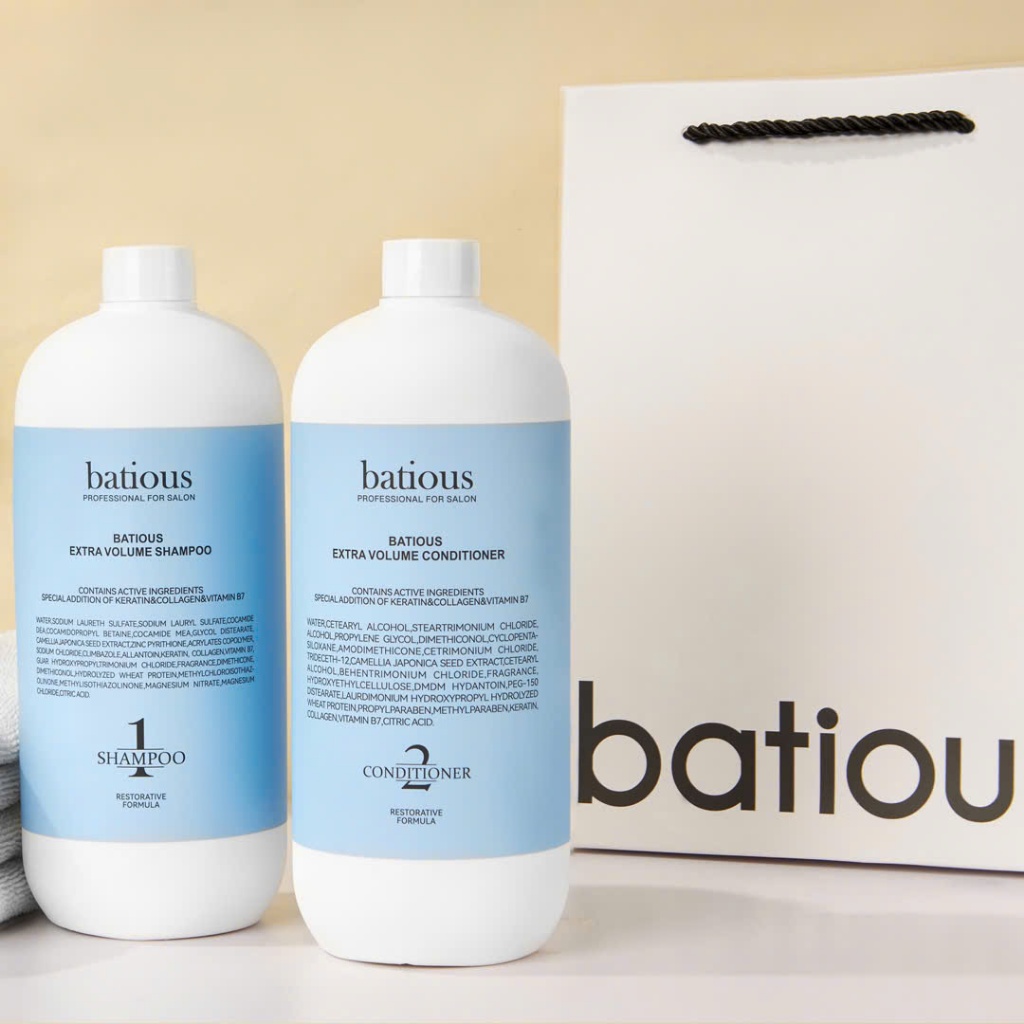 Cặp dầu gội dầu xả batious extra volume 500-960ml dành cho tóc dầu giảm nhờn, phồng chân tóc