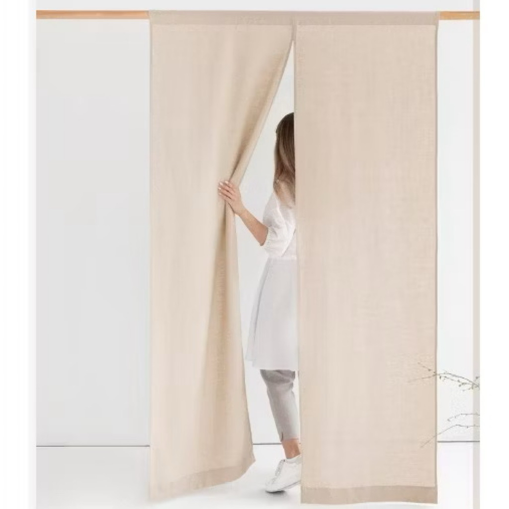 Rèm Norel, Rèm Nhật, Xẻ Tà 2 Mảnh, (CHƯA CÓ THANH TREO) Chất Liệu Đũi Linen,che nắng nhẹ,trang trí cửa,spa,homestay