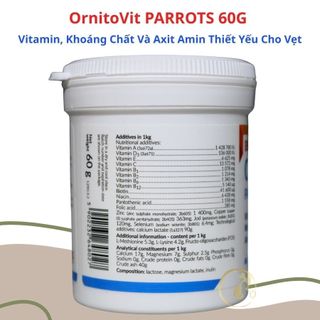 OrnitoVit PARROTS – Vitamin, Khoáng Chất Và Axit Amin Thiết Yếu Cho Vẹt
