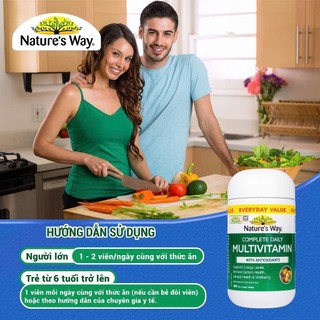 [HÀNG ÚC] Vitamin tổng hợp Nature’s Way Complete Daily Multivitamin tăng cường sức khoẻ toàn thân