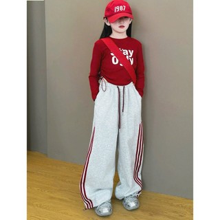 [B&G] Sét bộ cá tính năng động Áo thun dài tay phối cùng quần jogger ống rộng cho bé gái 10-45kg