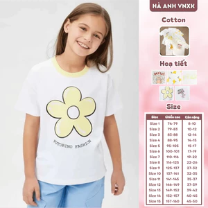 Áo Thun Áo Phông Cho Bé Gái Hoạ Tiết Hoạt Hình Vải Cotton Cao Cấp Thấm Hút Mồ Hôi Dễ Phối Đồ 3-16 Tuổi