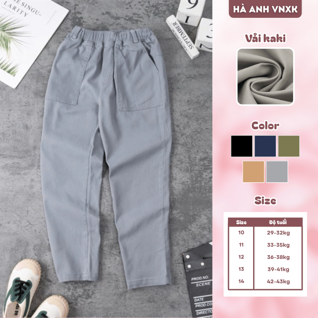 Quần Kaki Bé Trai Unired Dư Xịn Đẹp Co Giãn Thoáng Mát, Đi Học, Đi Chơi