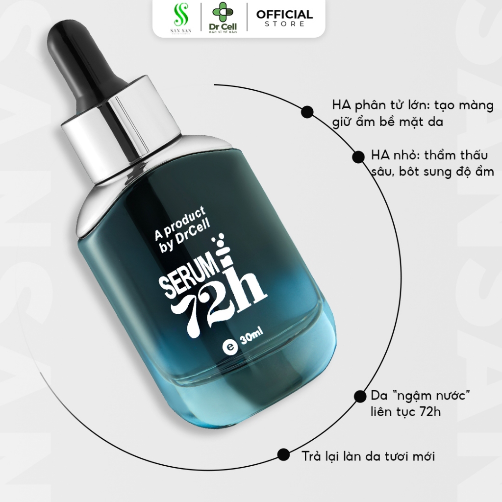 Combo dưỡng sáng mờ thâm Dr Cell gồm kem ngày gsiii, kem đêm collagen rebirth, serum 72h
