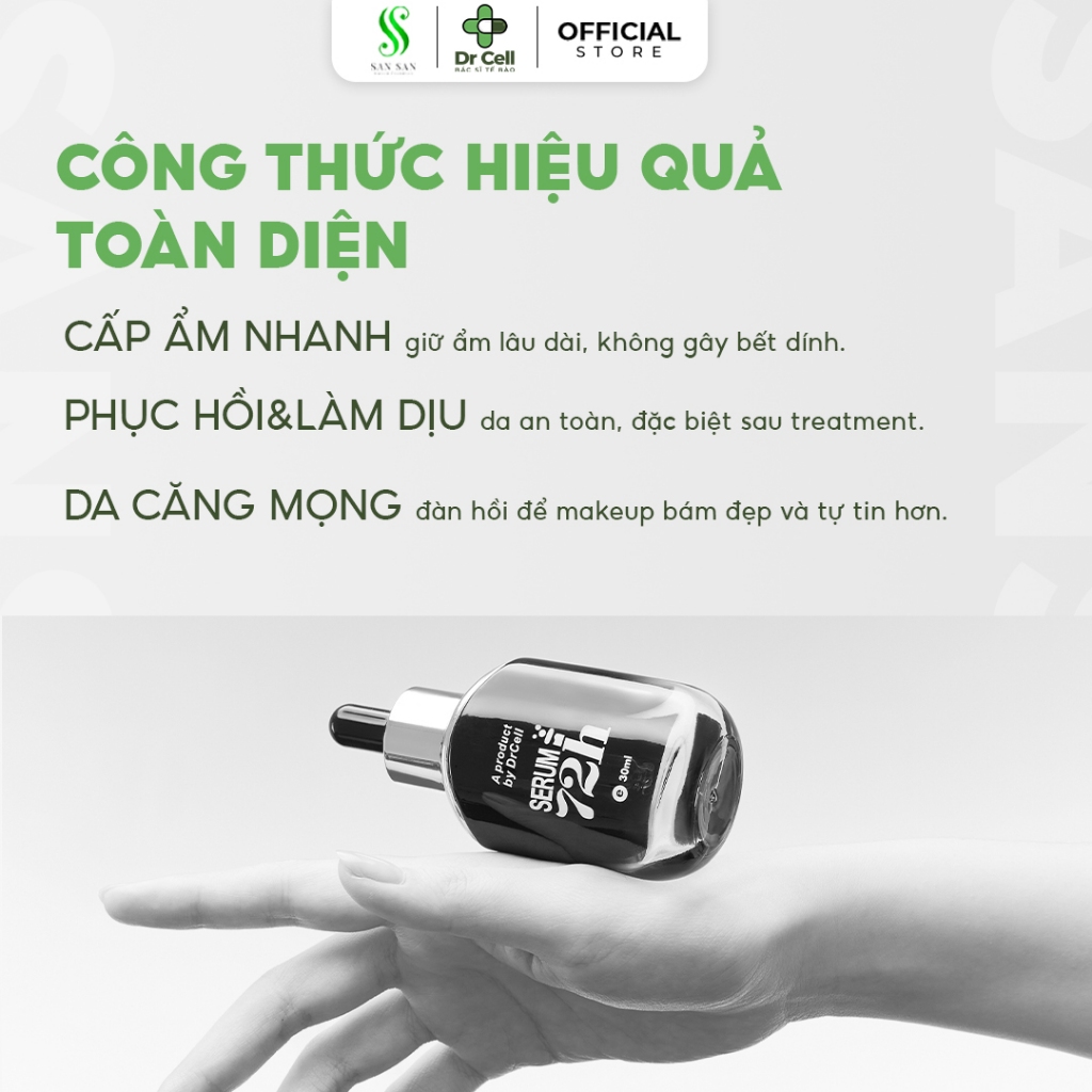 Combo dưỡng sáng mờ thâm Dr Cell gồm kem ngày gsiii, kem đêm collagen rebirth, serum 72h