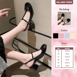 Giày Công Sở Nữ Da Bóng Cao Cấp Slingback Minmin Phong Cách Sang Trọng Dễ Phối Đồ Gót 5cm