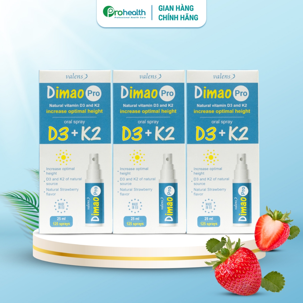 Combo 3 Hộp Dimao Pro Oral Spray D3K2 - Hỗ Trợ Tăng Chiều Cao, Tăng ...