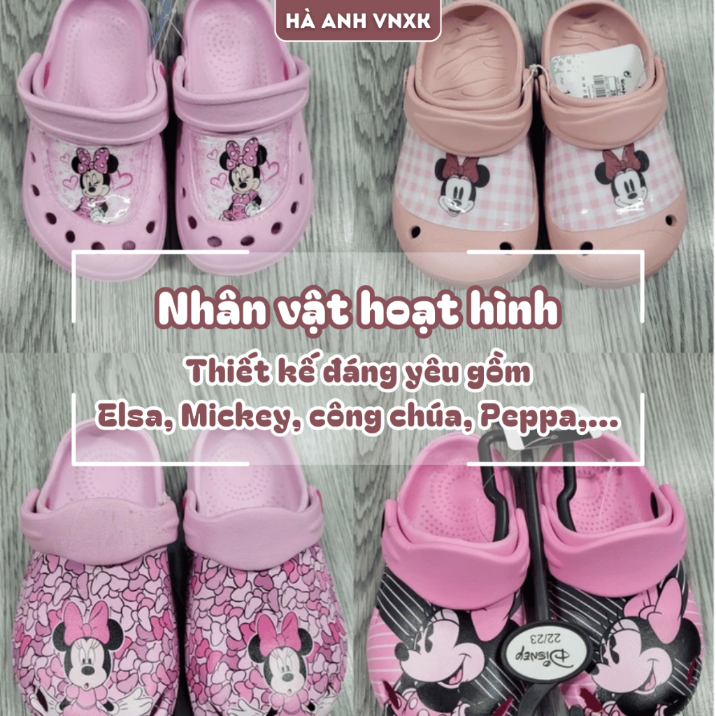 Dép Sục Cho Trẻ Em, Dép Bé Trai & Bé Gái Hàng Xuất Mỹ In Hình Người Nhện Mickey Siêu Bền