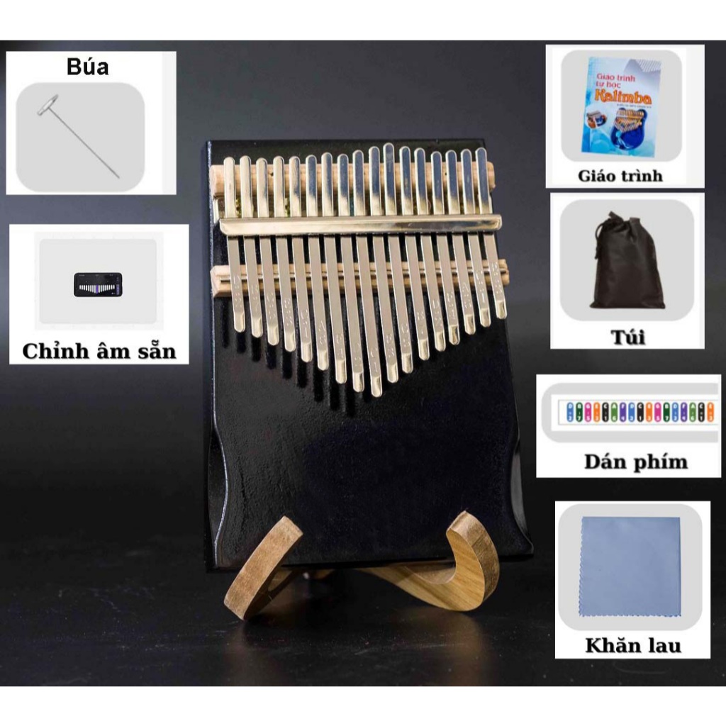 Đàn Kalimba 17 Phím, Đàn Kalimba 21 phím Nguyên Khối, Đàn Kalimba Giá Rẻ 17 Phím, Đầy Đủ Phụ Kiện