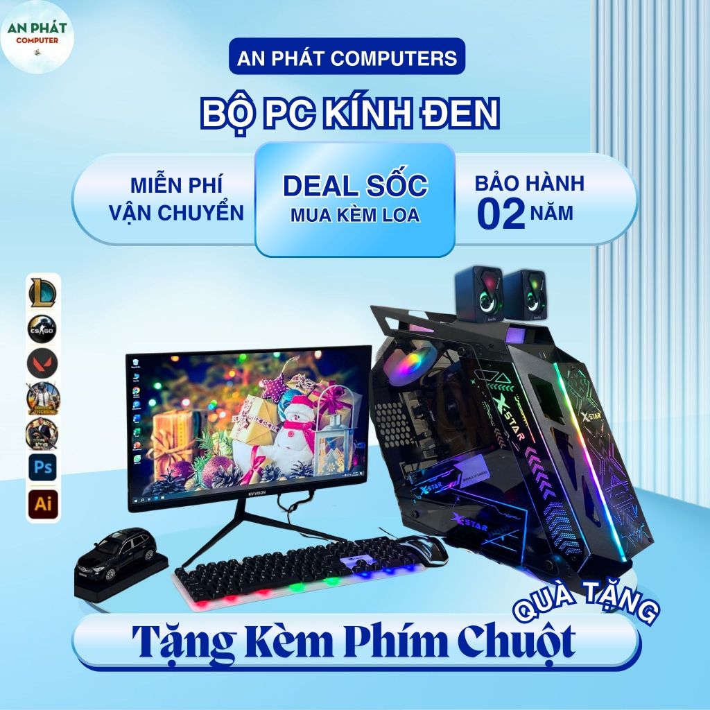Bộ PC Gaming Robot Led X-Star i7 ram 8G Gtx 650 1050 chiến mượt mọi game liên minh Fifa Valorant Audition đột kích