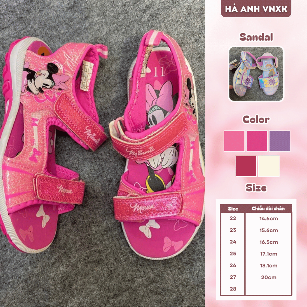 Sandal, Dép Quai Hậu Cho Bé Gái Có Đèn Phát Sáng Chất Liệu Êm Ái Đế Siêu Nhẹ Bền Bỉ An Toàn
