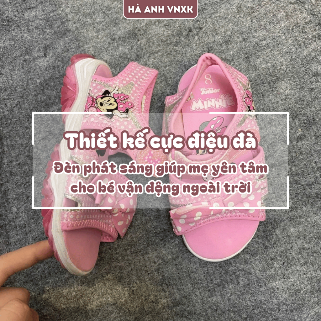Sandal, Dép Quai Hậu Cho Bé Gái Có Đèn Phát Sáng Chất Liệu Êm Ái Đế Siêu Nhẹ Bền Bỉ An Toàn